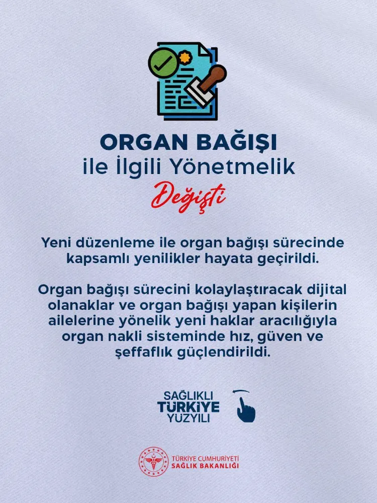 Organ bağışı ile ilgili yönetmelik değişti