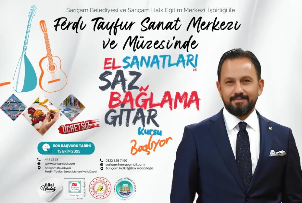 Sarıçam Belediyesi’nde ücretsiz el sanatları ve müzik kursu