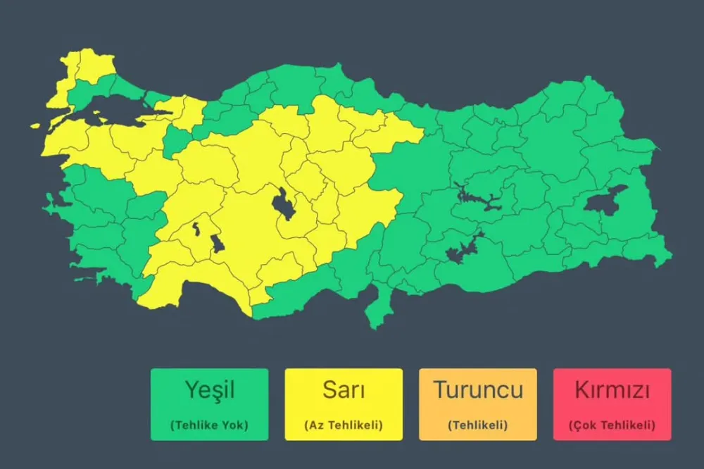 28 il için sarı uyarı yapıldı