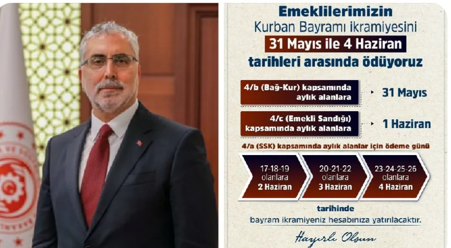 Emekli bayram ikramiyeleri ödemeleri yarın başlıyor