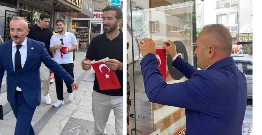 Gölbaşı Ülkü Ocakları işyerlerini Türk bayrağı ile donattı 
